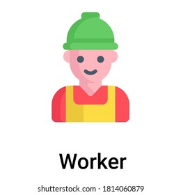 worker flat icon, labor day flat vector design