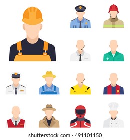 Worker flat icon. You can be used for worker icon several purposes like: websites, UI, UX, print templates, promotional materials, info-graphics, web and mobile phone apps