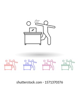 Worker is freedom multi color icon. Simple thin line, outline vector of people in the work icons for ui and ux, website or mobile application