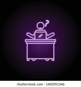 worker frustrated neon icon. Elements of People in the work set. Simple icon for websites, web design, mobile app, info graphics
