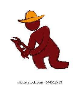 worker gardener silhouette