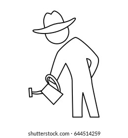 worker gardener silhouette