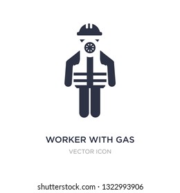 worker with gas mask icon on white background. Simple element illustration from People concept. worker with gas mask sign icon symbol design.