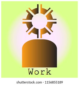 Worker with gear head like employee vector illustration