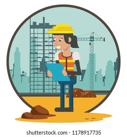 Worker geometric cartoon