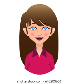 A Worker Girl smiles avatar vector cartoons
