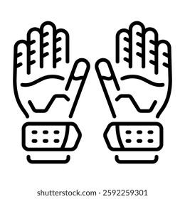 Worker gloves icon in line style 