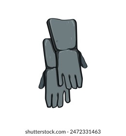 worker gloves welding cartoon. man safety, work industry, construction arc worker gloves welding sign. isolated symbol vector illustration