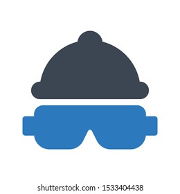 worker glyph color vector icon