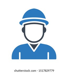 worker glyph colour vector icon