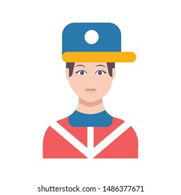 worker glyph flat vector icon