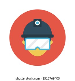 worker glyph flat vector icon