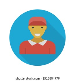 worker glyph flat vector icon