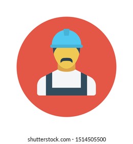 worker glyph flat vector icon