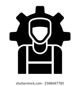 Worker Glyph Icon Design For Personal And Commercial Use