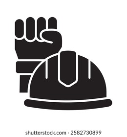 Worker glyph icon. use for modern concept, print, UI, UX kit, web and app development. Vector EPS 10, related to industrial, business, finance, investment.