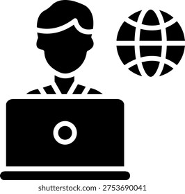 Worker Glyph Icon Vector Design