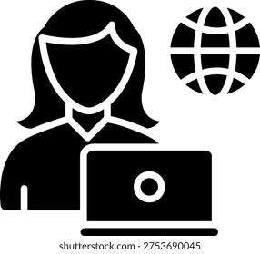 Worker Glyph Icon Vector Design
