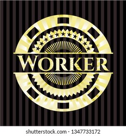 Worker golden emblem or badge