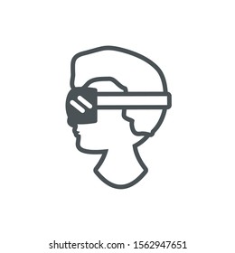 worker googles protection safety line vector illustration