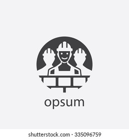 worker group cut identity template icon design element
