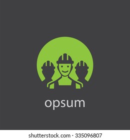 worker group cut identity template icon design element