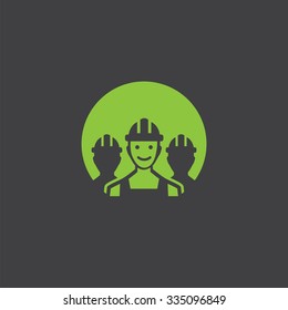 worker group cut identity template icon design element