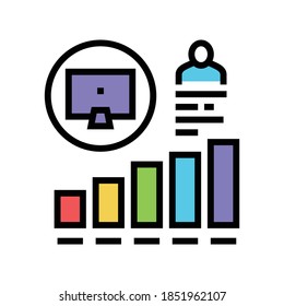 worker growing indicators color icon vector. worker growing indicators sign. isolated symbol illustration
