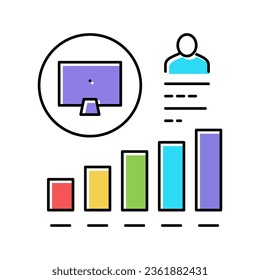 worker growing indicators color icon vector. worker growing indicators sign. isolated symbol illustration