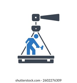 Worker with Hammer Icon On White Background