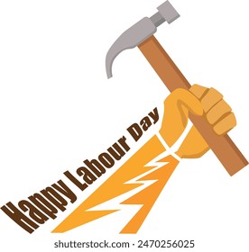 A worker hand holds a powerful Hammer