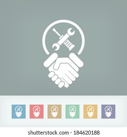 Worker handshake icon