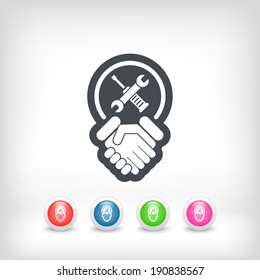 Worker handshake icon