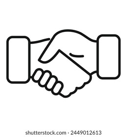 Worker handshake icon outline vector. Business coping skills. Tension learning