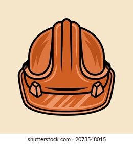 Worker hard hat colorful vector object in cartoon style isolated on light background