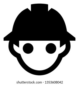 Worker With Hard Hat Icon