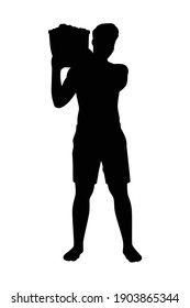 Worker Hard Work Silhouette Vector On Stock Vector (Royalty Free ...