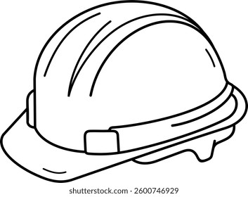 Worker hardhat. Vector outline icon.