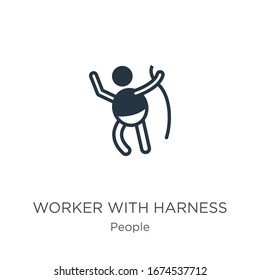 Worker with harness icon vector. Trendy flat worker with harness icon from people collection isolated on white background. Vector illustration can be used for web and mobile graphic design, logo, 