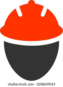 Icono del cabezal de trabajo con estilo plano. Imagen de icono de cabeza de trabajador vectorial aislado, estilo simple.