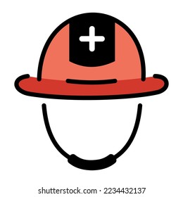 Worker helm icon emoji isolated vector illustration on white background
