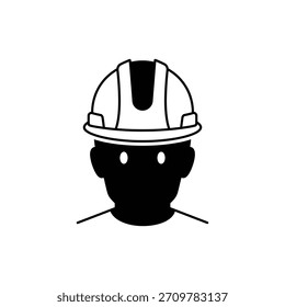 Worker helmet black filled icon