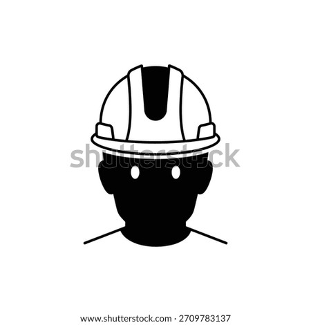 Worker helmet black filled icon