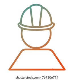 worker with helmet construction isolated icon