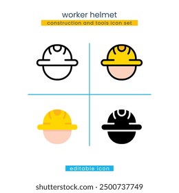 worker helmet construction and tools Icon

