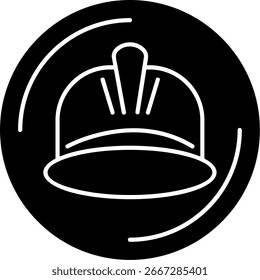 Worker Helmet Glyph Vector Icon Design