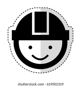 worker with helmet head