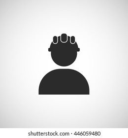 worker with helmet icon