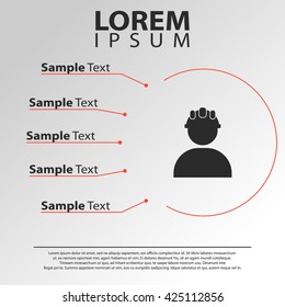 worker with helmet icon. worker with helmet infographics template