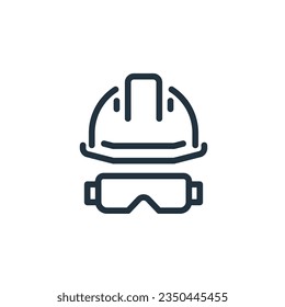 Icono de casco de trabajo aislado en fondo blanco. Símbolo vector casco de trabajo, seguridad para diseño web y móvil.